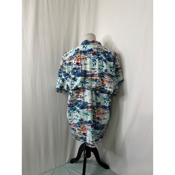 Columbia Men’s Hawaiian Shirt Multicolor Button-Down Short Sleeve Size XL - Picture 3 of 13